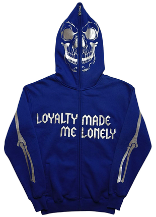 Зіп худі vintage kanye west style full zip skeleton loyalty made me