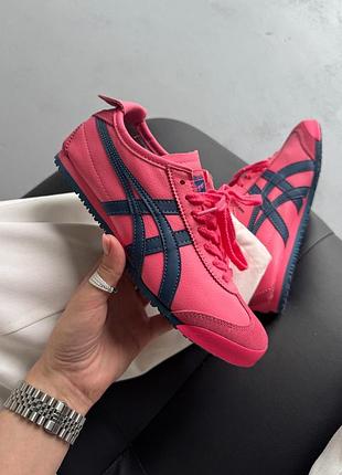 Asics onitsuka tiger mexico pink blue, кроссовки женские ассикс, женккие кроссовки