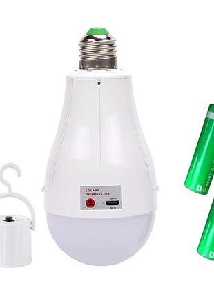 Світлодіодна лампочка led з акумулятором fa-3920 pro, 20 вт, 2x18650, ковпачок — гачок