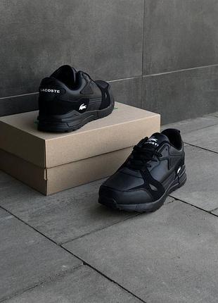 Мужские кроссовки lacoste черные кожаные кроссовки лакоста чоловічі кросівки лакоста