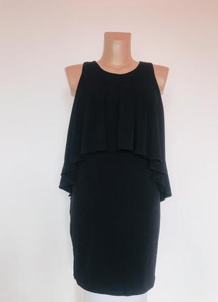 Мега стильное оригинальное брендовое маленькое чёрное платье с воланом для модницы🖤1 фото
