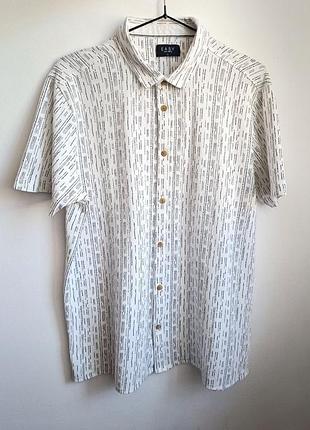 Белая хлопковая мужская рубашка easy m/l