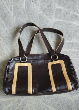 Сумка багет, кожа