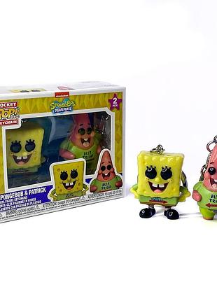 Набір брелоків funko pocket pop! "кращі друзі. губка боб і патрік" з губки боба квадратні штани