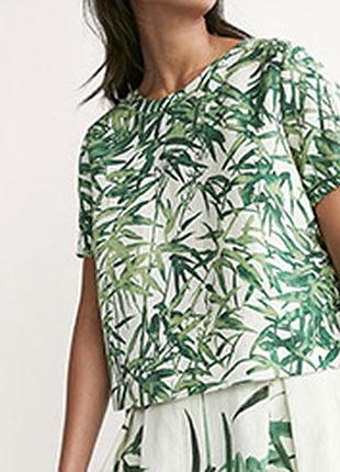 Льняна блуза/топ massimo dutti