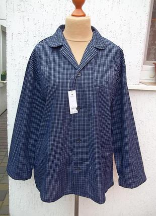 ( xl - 52 / 54 р ) george мужская пижамная рубашка в клетку хлопковая новая