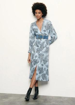 Платье с принтом и содержанием шелка sandro