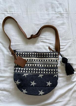 Fat face leather & knit сумка