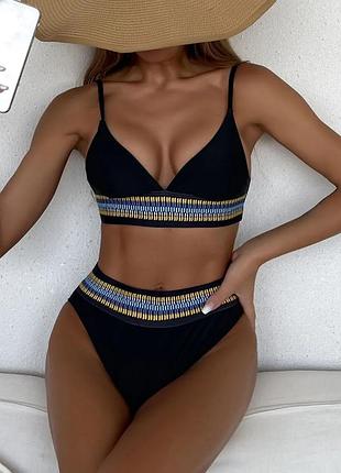 Роздільний чорний купальник shein s 🛍️1+1=3🛍️