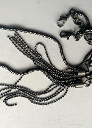 Ланцюг ланцюжка оригінальна в'язь, як темне срібло