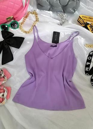 Блуза топ майка штучний шовк на регульованому бретелях