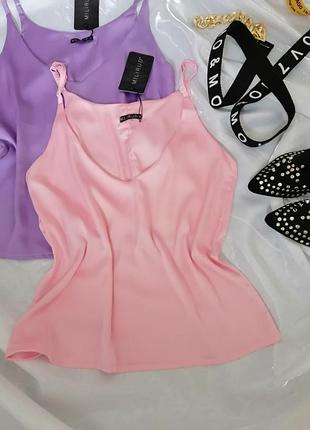 Блуза топ майка штучний шовк на регульованому бретелях