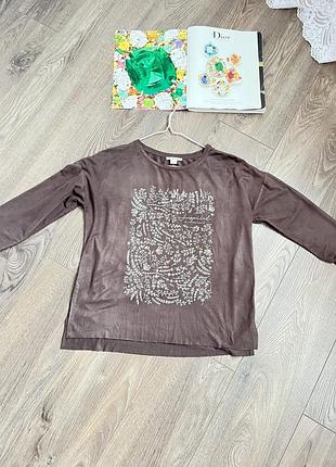 Стильний лонгслів  з штучної замші