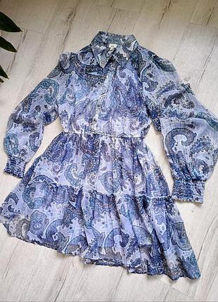 Невероятно легкое воздушное шифоновое платье с люрексом