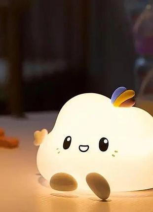 Силіконовий дитячий нічник світильник хмаринка акумуляторний led світильник хмара