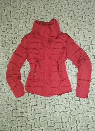 Бордовая куртка bershka длинный рукав4 фото