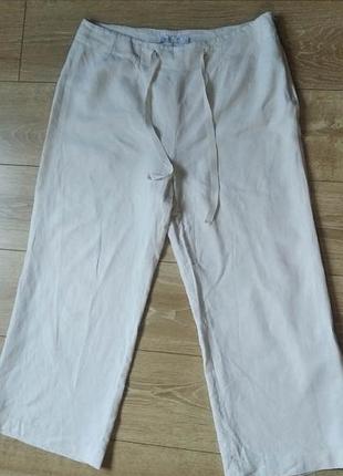 Брюки прямые широкие палаццо лён