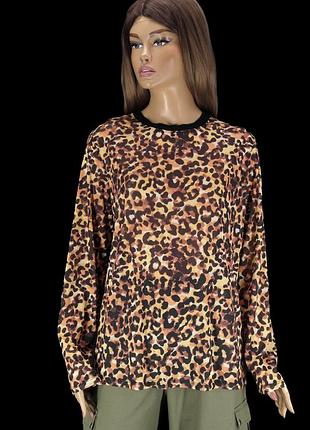 Брендова блузка сітка з леопардовим принтом "tu" plus-size, великого розміру. розмір uk20.