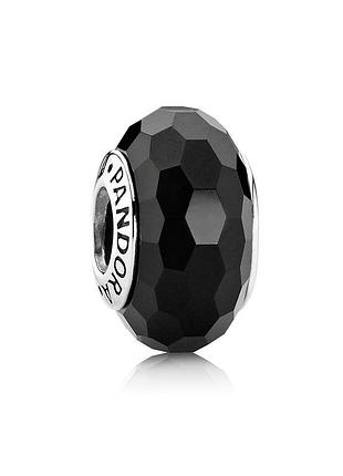 Серебряный шарм пандора  «черный мурано» 791069