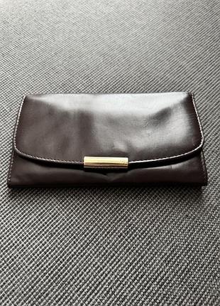 Шкіряний гаманець в шоколадному кольорі boccaccio made in italy