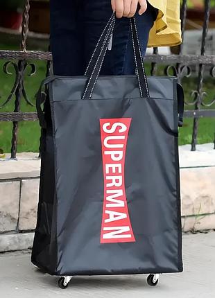 Дорожная сумка на колесах черная 38 литров