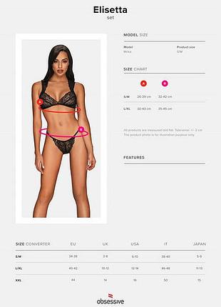 Комплект мереживний obsessive elisetta set 5
