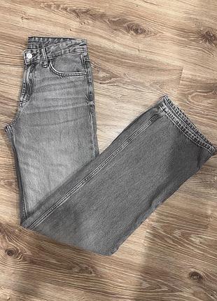 Джинси жіночі zara розмір 34 сірий, графітовий з потертостями