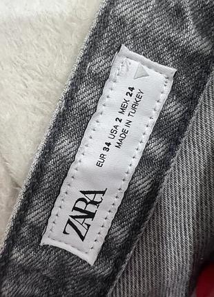 Джинси жіночі zara розмір 34 сірий, графітовий з потертостями4 фото