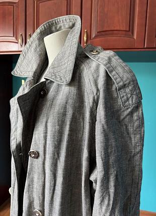 Тренч плащ вінтаж пальто сіре котонове