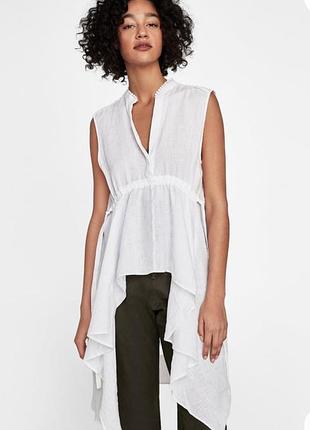 Zara лляна блуза і шорти, комплект на емку