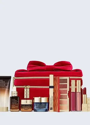 Подарунковий набір estee lauder доглядової та декоративної косметики з косметичкою
