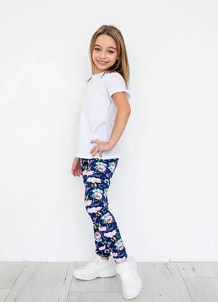 Лосины лосины детские девчонки коттон единорог