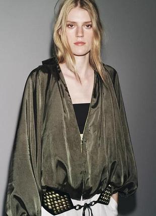 Куртка бомбер жіноча хакі zara new