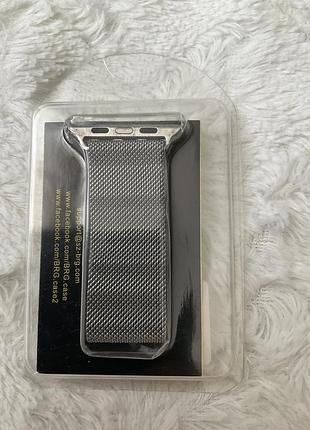 Ремешок apple watch 42 mm silver миланская петля