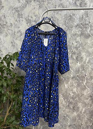 Сукня плаття синя літня вільна сукня в принт george 20