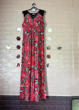 Сукня плаття літня натуральна максі на високу панянку розмір 48 50
