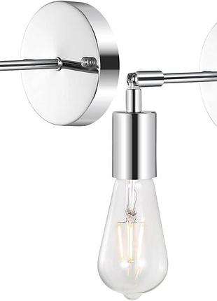 Настенный светильник baoden e27, 2 шт, хромированный, металлический, регулируемый, для ванной, спальни, кухни