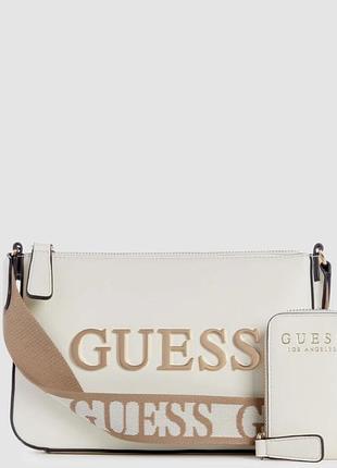 Сумка кросбоді guess біла оригінал