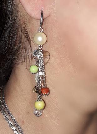 Довгі сережки кульчики підвіски замок левербек