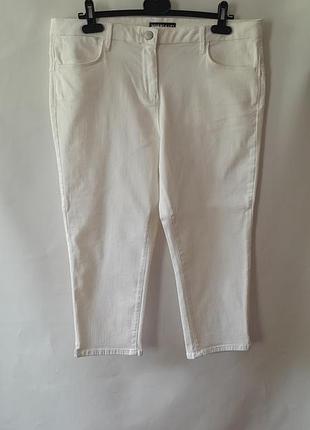 Укороченые белые джинсы бриджи раз. 2xl (18)