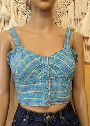 Майка топ футболка женская на пуговицах  хлопок