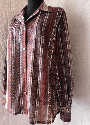 Рубашка винтажная полиэстер размер 46-48