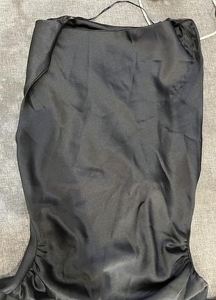Сукня міді атласна zara xs чорна9 фото