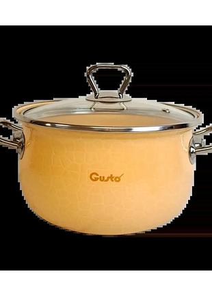Каструля gt-t-216-pm пряжене молоко premium 16 см 2.1 л gusto