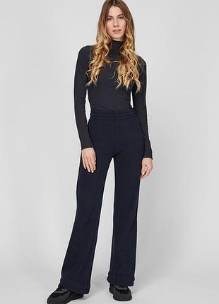 Чорні прямі  жіночі спортивні штани трикотаж р.м adidas climalite без нюансів