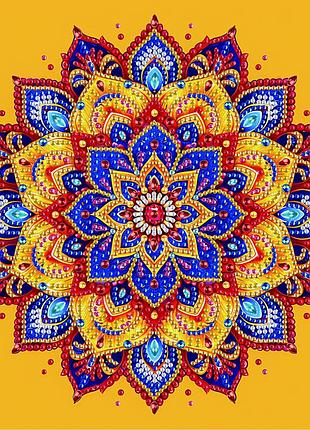 Алмазная мозаика на деревянном подрамнике 25*25 "яркий цветок" bh017