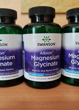 Swanson, albion®, гліцинат магнію, 133 мг, 90 веганських капсул