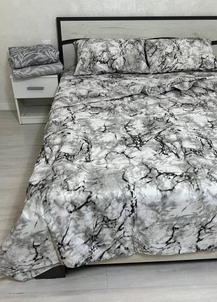 Комплект постільної білизни, бязь голд, усі розміри, мармур
