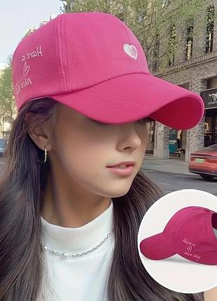 Стильна бейсболка кепка для дівчаток (5–10 років) з отвором для хвоста