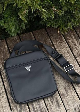 Месенджер guess мужской цвет черный, сумка гесс, сумка guess, месенджер через плечо guess